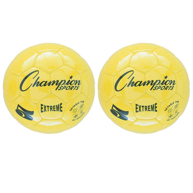 CHAMPION SPORTS Champion Sports Extreme Soccer Ball, Size 5, Yellow, Pack of 2