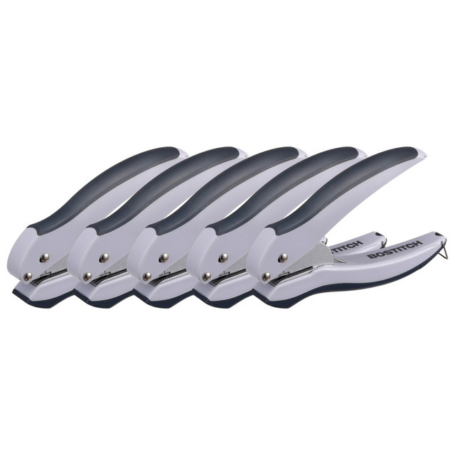 AMAX Bostitch EZ Squeeze™ 1-Hole Punch, Gray, Pack of 5