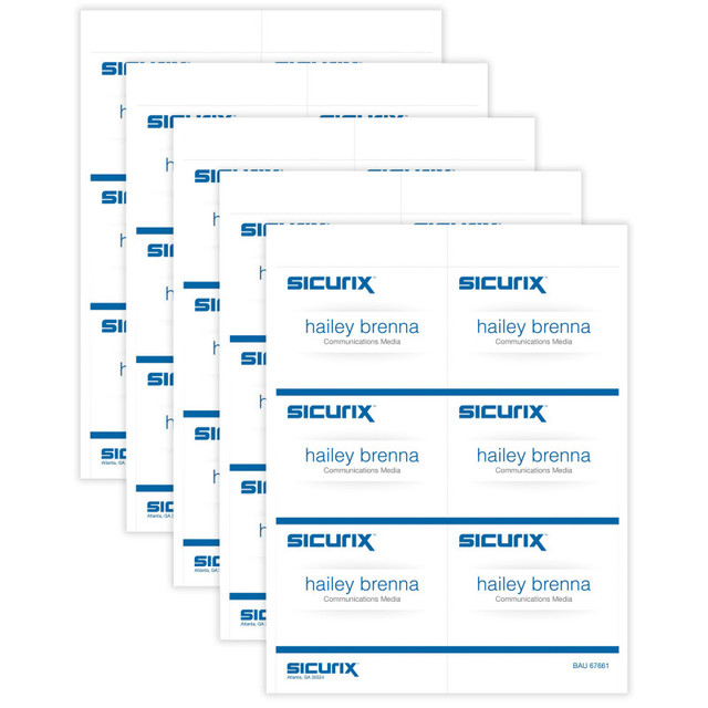 BAUMGARTENS INC SICURIX Printable Badge Inserts, 4" x 3", 60 Per Pack, 5 Packs