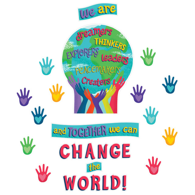 CARSON DELLOSA EDUCATION Carson Dellosa Education One World Together We Can Change the World Bulletin Board Set, 47 Pieces