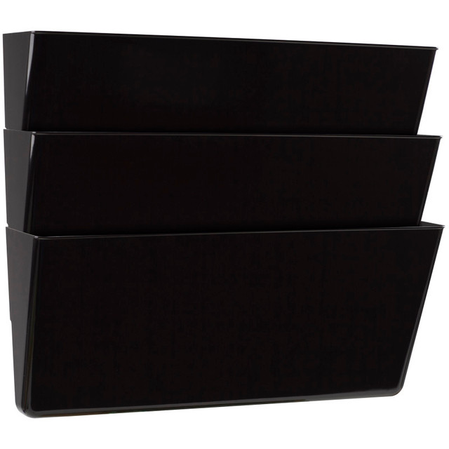 STOREX INDUSTRIES Storex Unbreakable Wall Files, Legal, Black, Set of 3