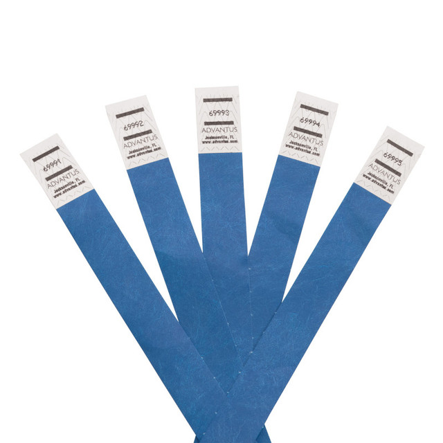 ADVANTUS Advantus® Tyvek® Wristbands Blue, Pack of 500