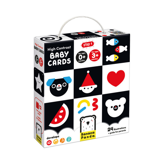 BANANA PANDA Banana Panda High Contrast Baby Cards, 0-3+ Months