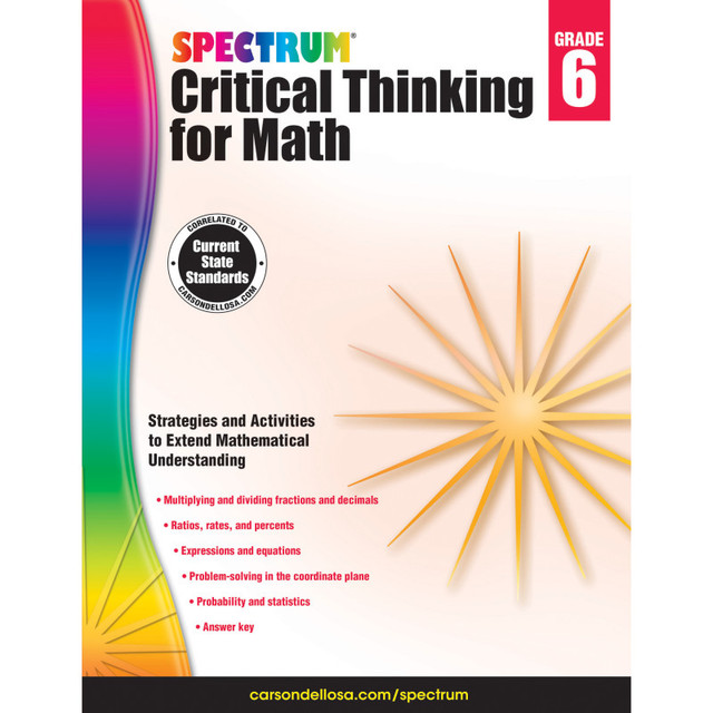 CARSON DELLOSA EDUCATION Spectrum® Critical Thinking for Math Workbook, Grade 6, Paperback