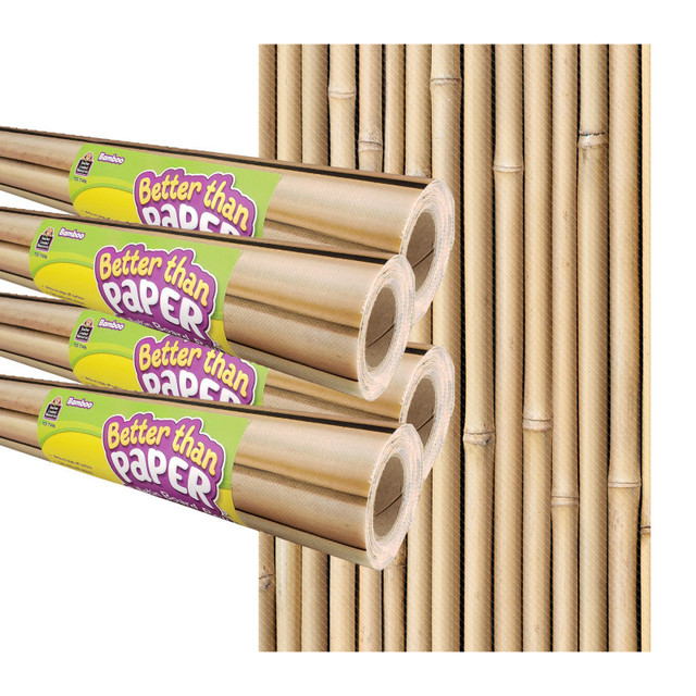 TEACHER CREATED RESOURCES Teacher Created Resources® Bamboo Better Than Paper Bulletin Board Roll, 4' x 12', Pack of 4