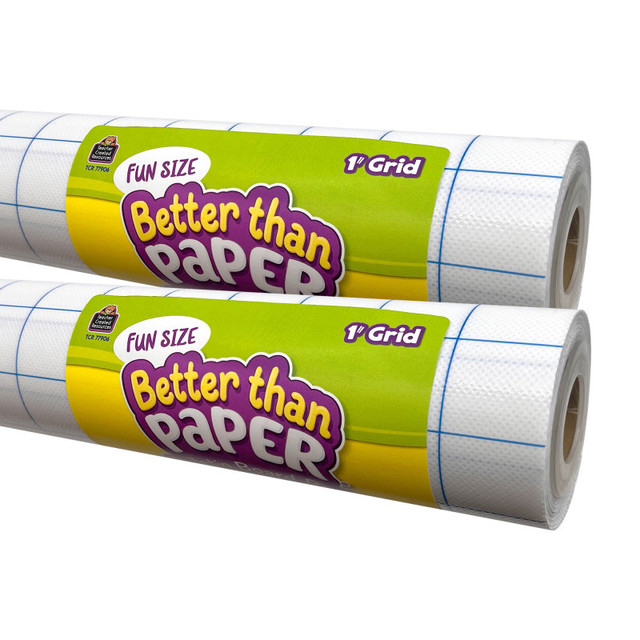 TEACHER CREATED RESOURCES Teacher Created Resources® Fun Size Better Than Paper Bulletin Board Roll 1" Grid, Pack of 2