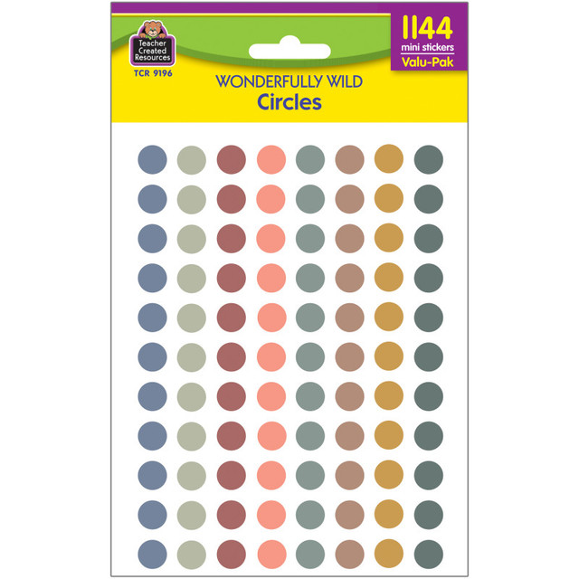 TEACHER CREATED RESOURCES Teacher Created Resources® Wonderfully Wild Circles Mini Stickers Valu-Pak, Pack of 1144