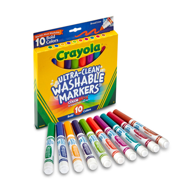 CRAYOLA LLC Crayola® Ultra-Clean Washable® Bold, Broad Line, Color Max Markers, 10 Count