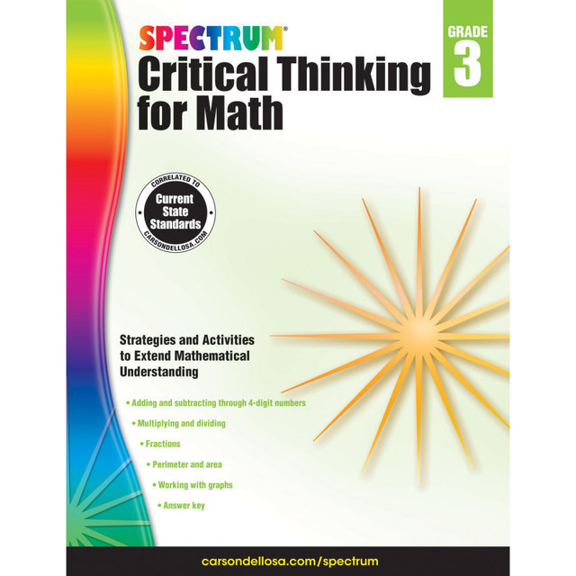 CARSON DELLOSA EDUCATION Spectrum® Critical Thinking for Math Workbook, Grade 3, Paperback
