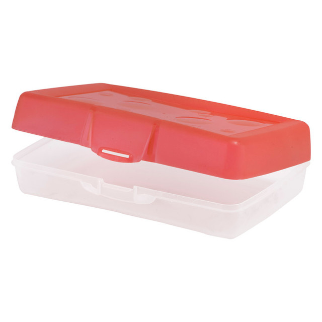 STOREX INDUSTRIES Storex Large Pencil Box, Red