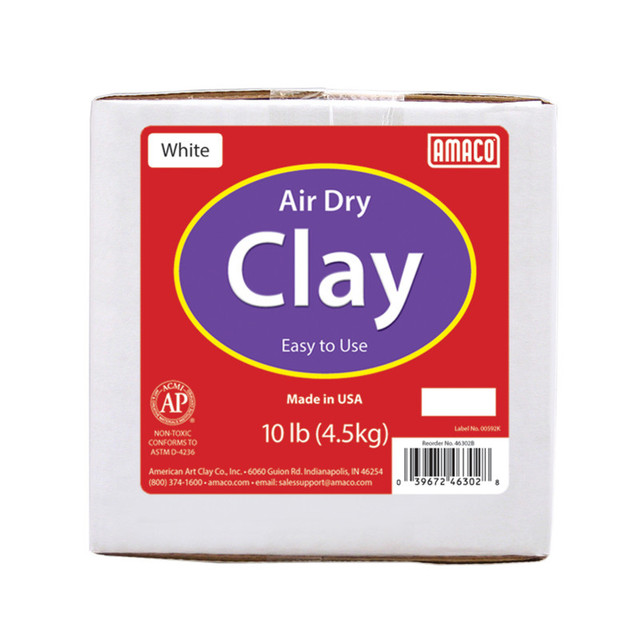 AMERICAN ART CLAY AMACO Air Dry Clay, White, 10 lbs.