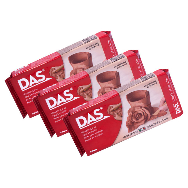 DIXON FINE ART DAS® Modeling Clay Air Hardening, Terra Cotta, 1.1lb, Pack of 3