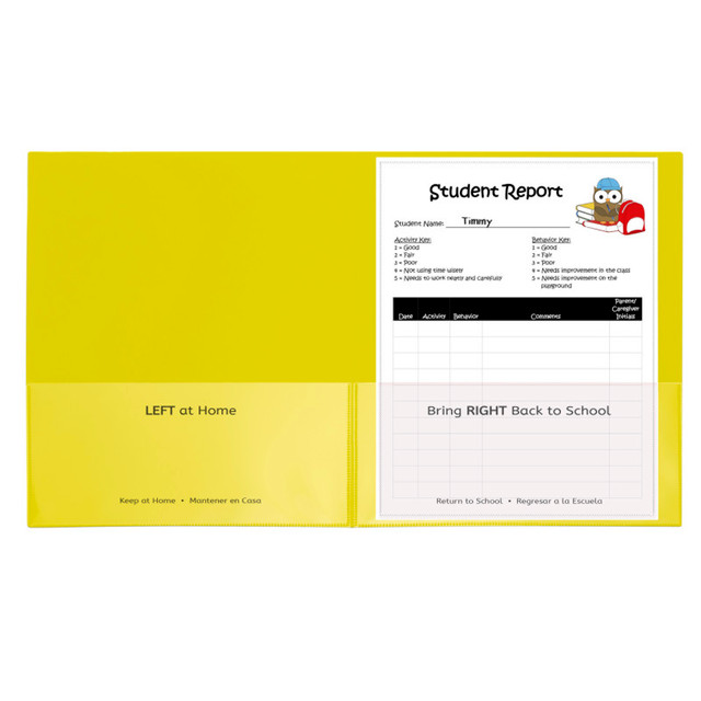 C-LINE PRODUCTS INC C-Line® Classroom Connector™ School-To-Home Folders, Yellow, Box of 25