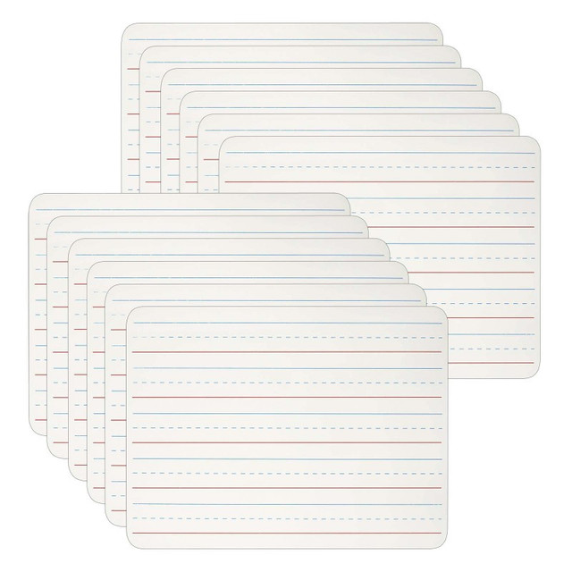 ADVANTUS Charles Leonard Dry Erase Lap Board, 1-Sided Lined, 9" x 12", Pack of 12