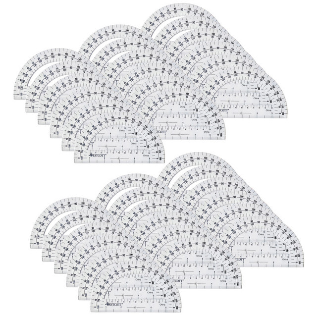ACME UNITED CORPORATION Westcott® Protractor 6", 180 degree, Clear, Pack of 36