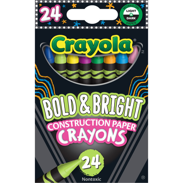 CRAYOLA LLC Crayola® Bold & Bright Construction Paper Crayons 24ct