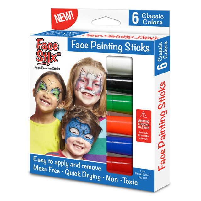 THE PENCIL GRIP Face Stix™ Face Painting Sticks, 6 Count