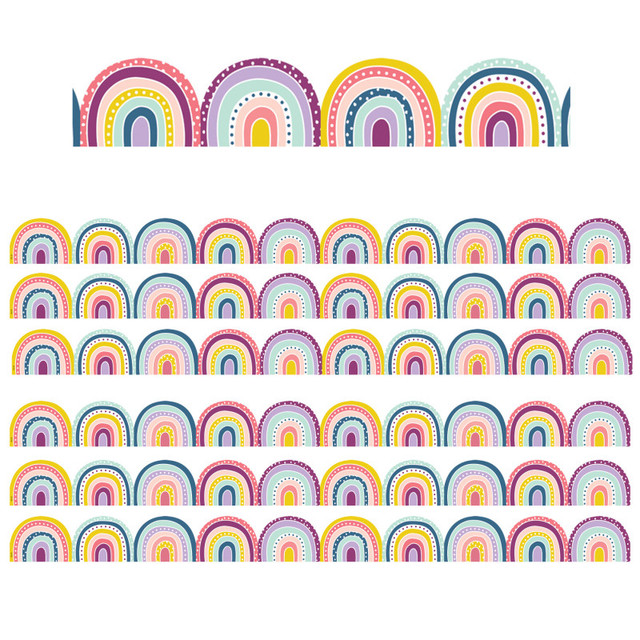 TEACHER CREATED RESOURCES Teacher Created Resources® Oh Happy Day Rainbows Die-Cut Border Trim, 35 Feet, 6 Packs