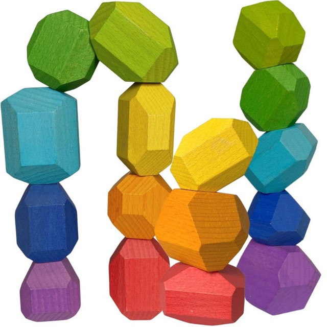 EXTASTICKS LLC Extasticks Stackalino Wooden XL Balancing Stacking Rocks