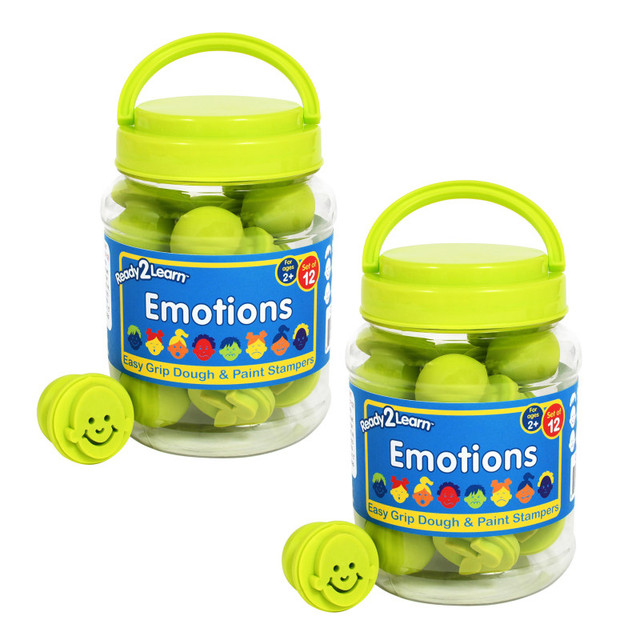LEARNING ADVANTAGE READY 2 LEARN™ Easy Grip Stampers - Emotions - 12 Per Set - 2 Sets