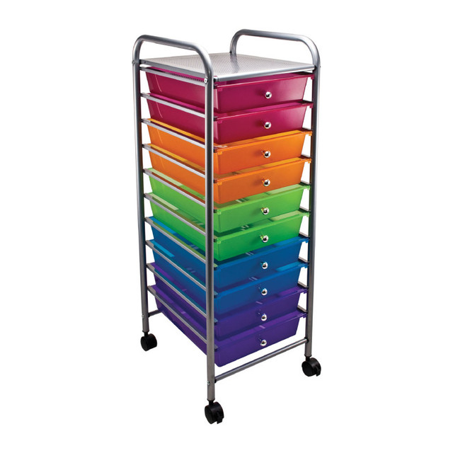 ADVANTUS Advantus® 10-Drawer Rolling Cart, Multicolor