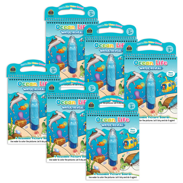 TEACHER CREATED RESOURCES Teacher Created Resources® Ocean Life Water Reveal Book, 6 Sets