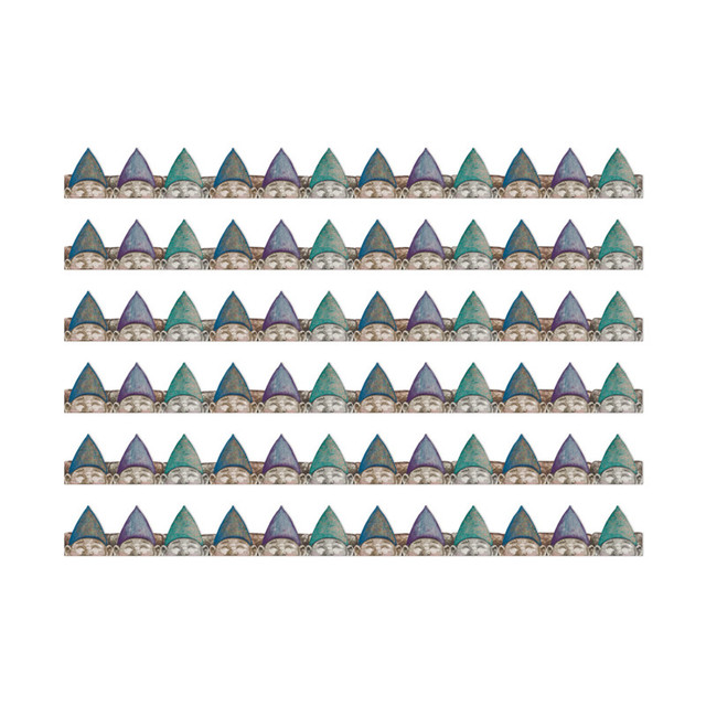 EUREKA Eureka® Curiosity Garden Peeking Gnomes Extra Wide Deco Trim®, 37 Feet Per Pack, 6 Packs