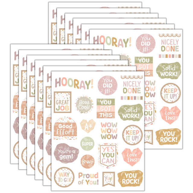 TEACHER CREATED RESOURCES Teacher Created Resources® Terrazzo Tones Stickers, 120 Per Pack, 12 Packs