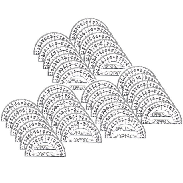 ADVANTUS Charles Leonard Protractor Plastic, 4-Inch, 12 Per Pack, 3 Packs
