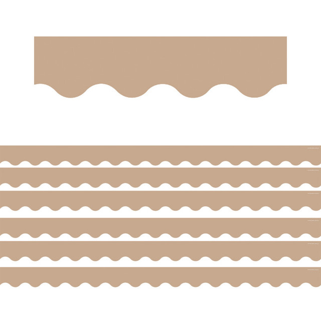 TEACHER CREATED RESOURCES Teacher Created Resources® Light Brown Scalloped Border Trim, 35 Feet Per Pack, 6 Packs