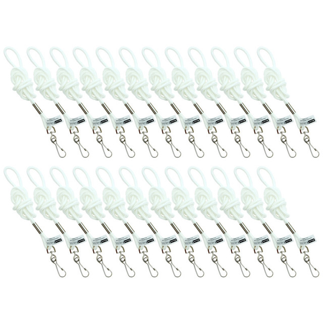 BAUMGARTENS INC SICURIX Standard Lanyard Hook Rope Style, White, Pack of 24