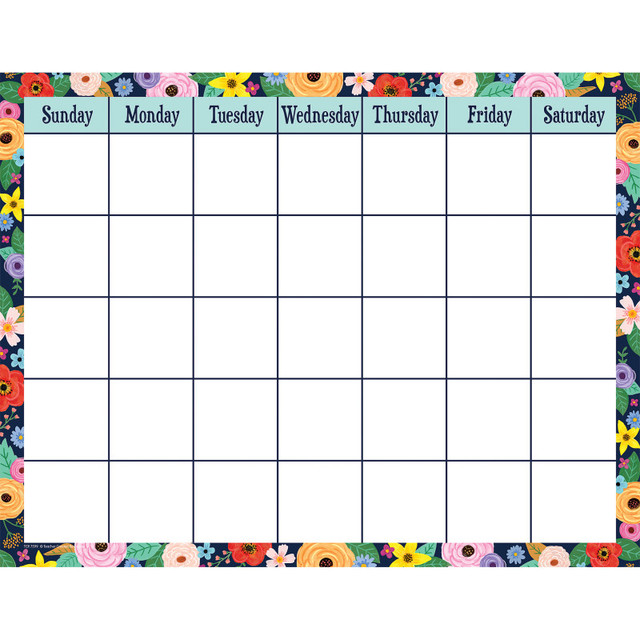 TEACHER CREATED RESOURCES Teacher Created Resources® Wildflowers Calendar Chart, 17" x 22"