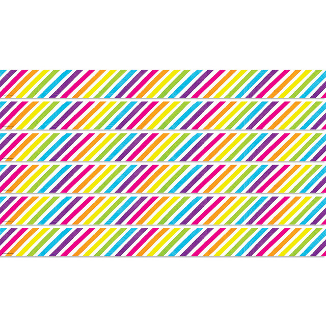 TEACHER CREATED RESOURCES Teacher Created Resources® Brights 4Ever Stripes Straight Border Trim, 35 Feet Per Pack, 6 Packs