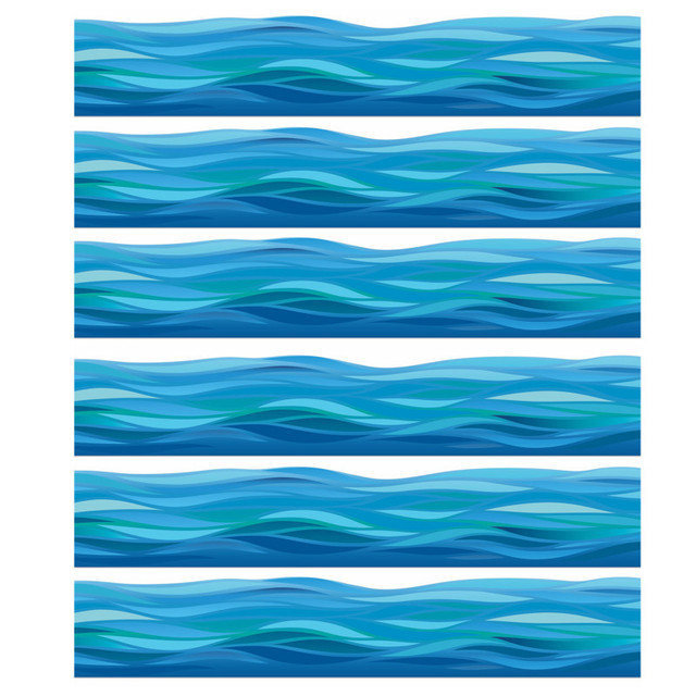 EUREKA Eureka® Seas the Day Waves Deco Trim®, 37 Feet Per Pack, 6 Packs
