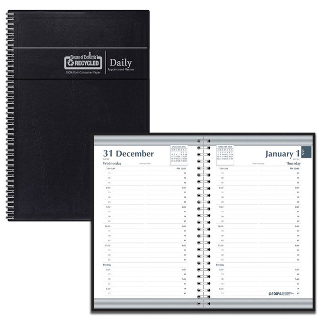 HOUSE OF DOOLITTLE House of Doolittle® Recycled Daily Calendar Planner Black Cover