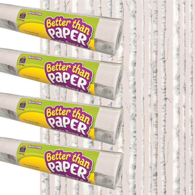 TEACHER CREATED RESOURCES Teacher Created Resources® Better Than Paper® Bulletin Board Roll, 4' x 12', Birch Trees, 4-Pack