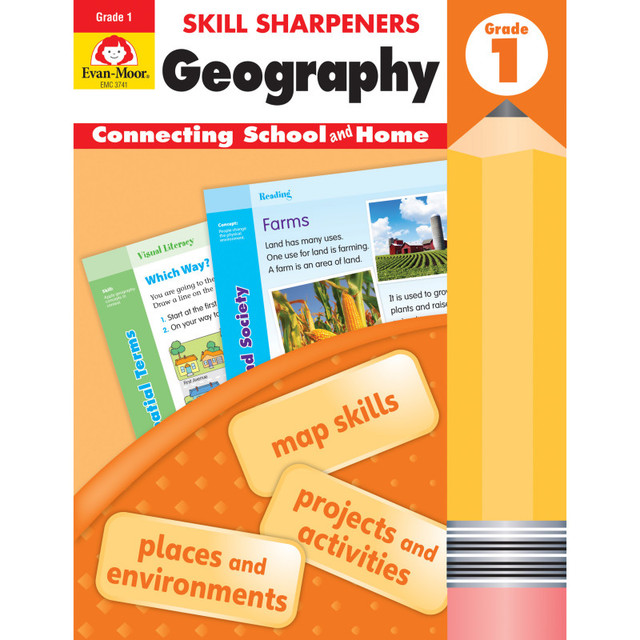 CARSON DELLOSA EDUCATION Evan-Moor Educational Publishers Skill Sharpeners: Geography, Grade 1 - Activity Book