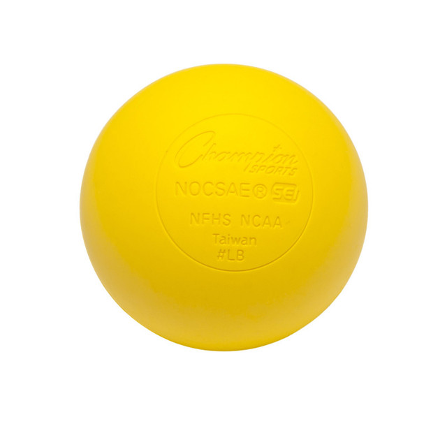 CHAMPION SPORTS Champion Sports Official Size Lacrosse Balls, Yellow, Pack of 12