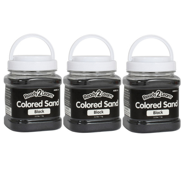 LEARNING ADVANTAGE READY 2 LEARN™ Colored Sand - Black - 2.2 lb. Jar - Pack of 3
