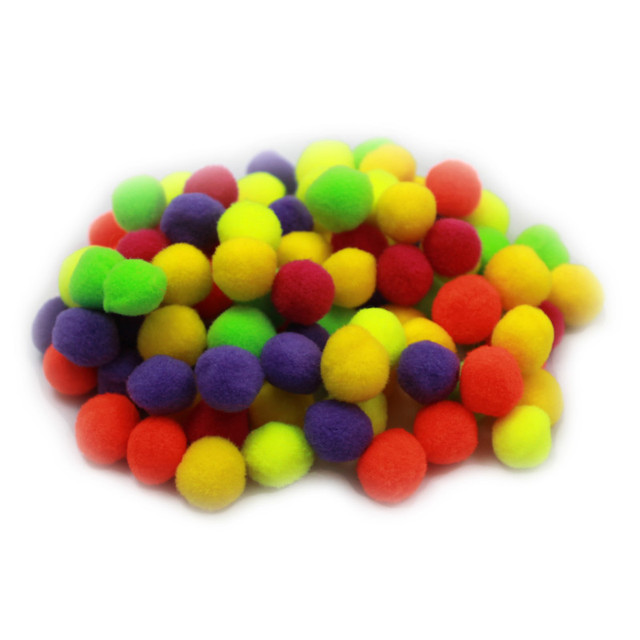 ADVANTUS Charles Leonard Creative Arts™ Pom-Poms, 1/2", Hot Colors, Pack of 100