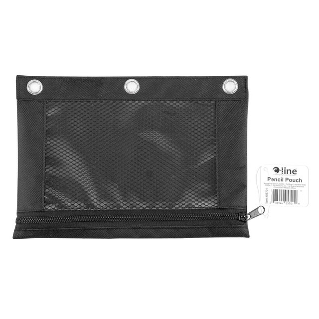 C-LINE PRODUCTS INC C-Line® Pencil Pouch for 3-Ring Binders, 7" x 10", Black