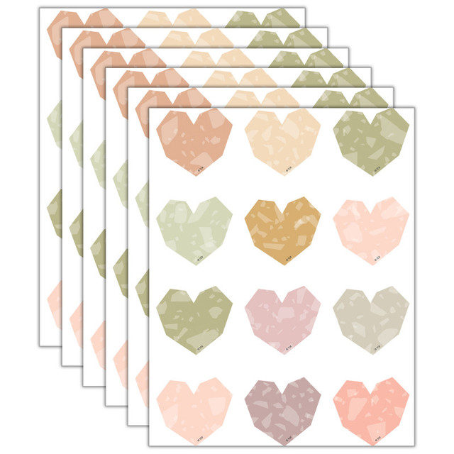 TEACHER CREATED RESOURCES Teacher Created Resources® Terrazzo Tones Hearts Mini Accents, 36 Per Pack, 6 Packs
