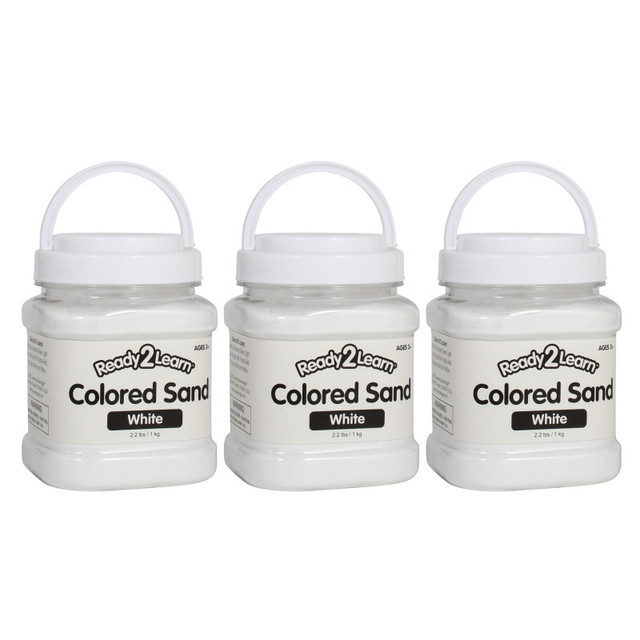 LEARNING ADVANTAGE READY 2 LEARN™ Colored Sand - White - 2.2 lb. Jar - Pack of 3