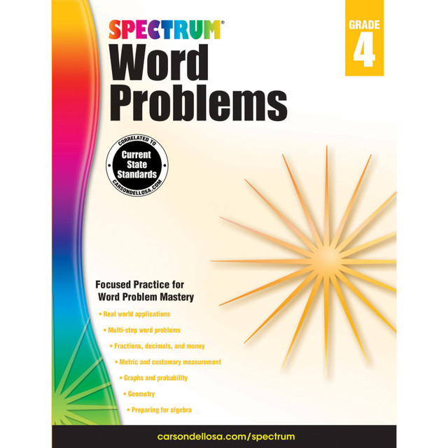 CARSON DELLOSA EDUCATION Spectrum® Word Problems Workbook, Grade 4, Paperback