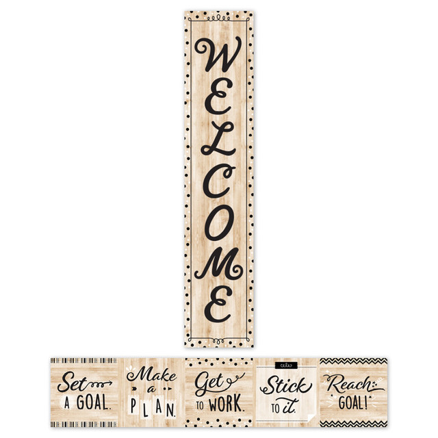 CREATIVE TEACHING PRESS Creative Teaching Press® Black, White, and Wood Welcome Banner, 8" x 39"