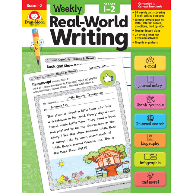 CARSON DELLOSA EDUCATION Evan-Moor Educational Publishers Weekly Real-World Writing, Grades 1-2