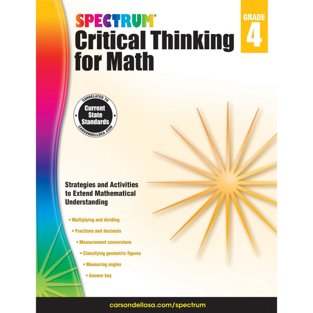 CARSON DELLOSA EDUCATION Spectrum® Critical Thinking for Math Workbook, Grade 4, Paperback