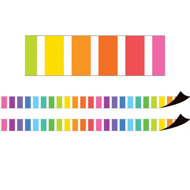 TEACHER CREATED RESOURCES Teacher Created Resources® Colorful Stripes Magnetic Border, 24 Feet Per Pack, 2 Packs