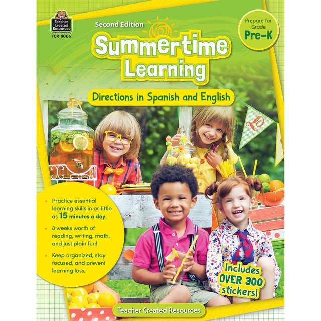 TEACHER CREATED RESOURCES Teacher Created Resources® Summertime Learning: English and Spanish Directions, PreK Second Edition (Prep)