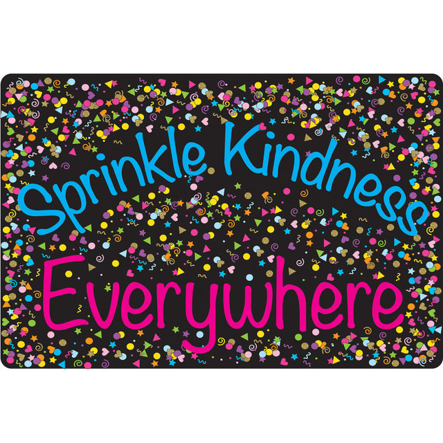 ASHLEY PRODUCTIONS Smart Poly® Welcome Mat with Slip Resistant Backing, 15.5" x 23.5", Confetti, Sprinkle Kindness Everywhere